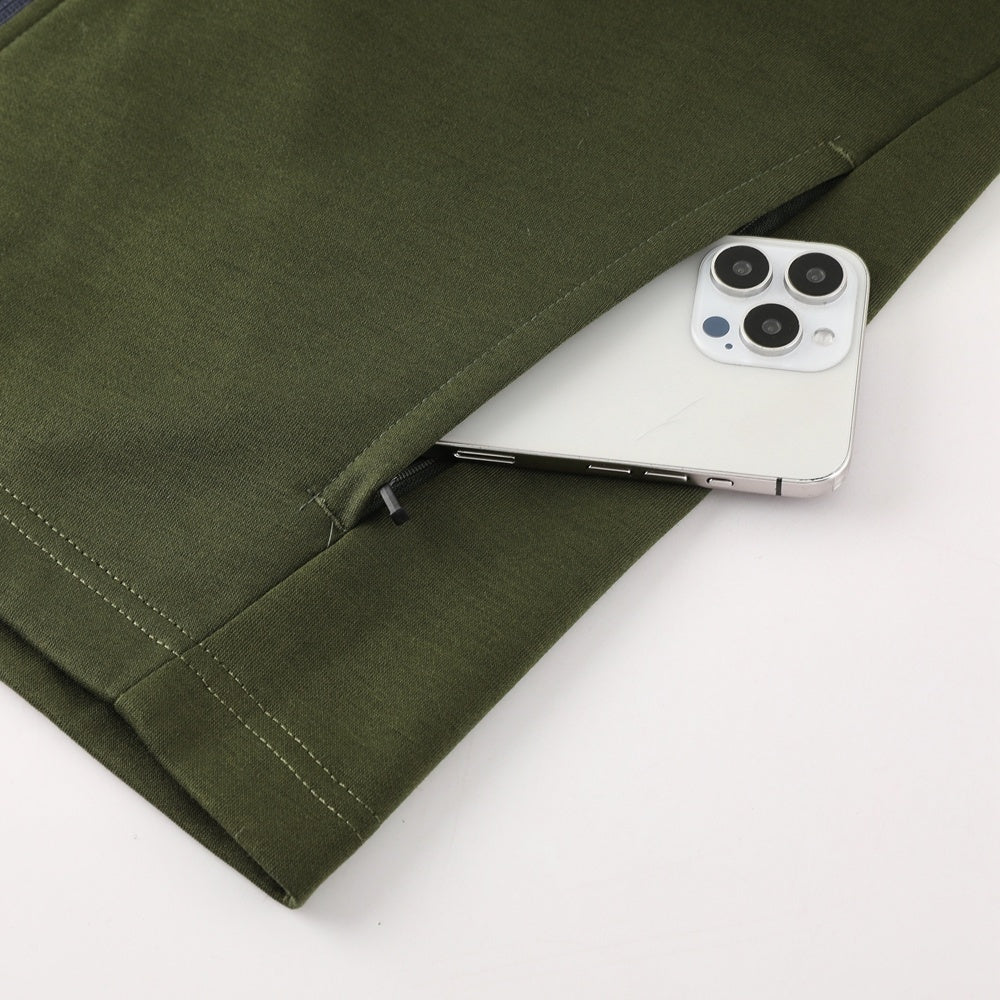 Tuta Sport verde militare con cappuccio