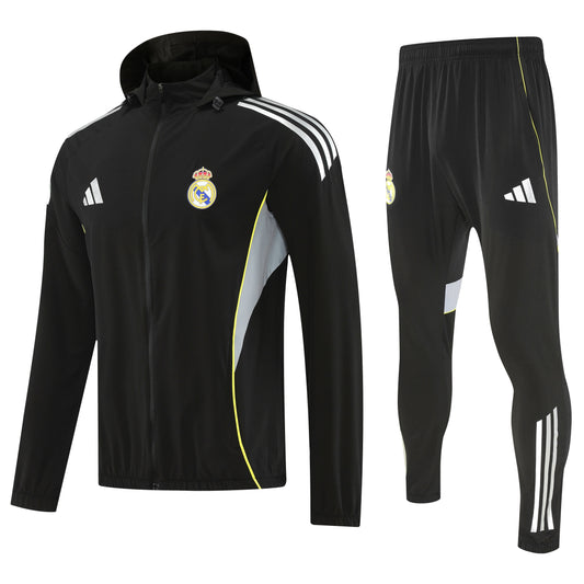 Tuta Real Madrid Black 25-26 Zip Intera