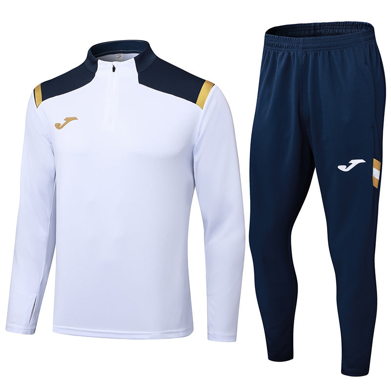 Tuta Sport Bianco e Blu dettagli Gialli