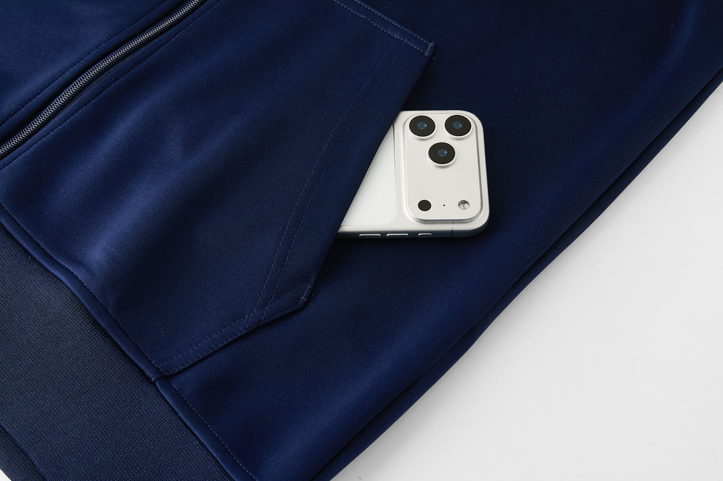 Tuta Sport Zip Intera Blu righe bianche