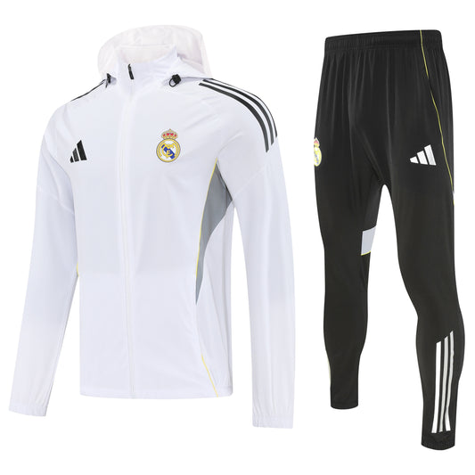 Tuta Real Madrid White 25-26 Zip Intera