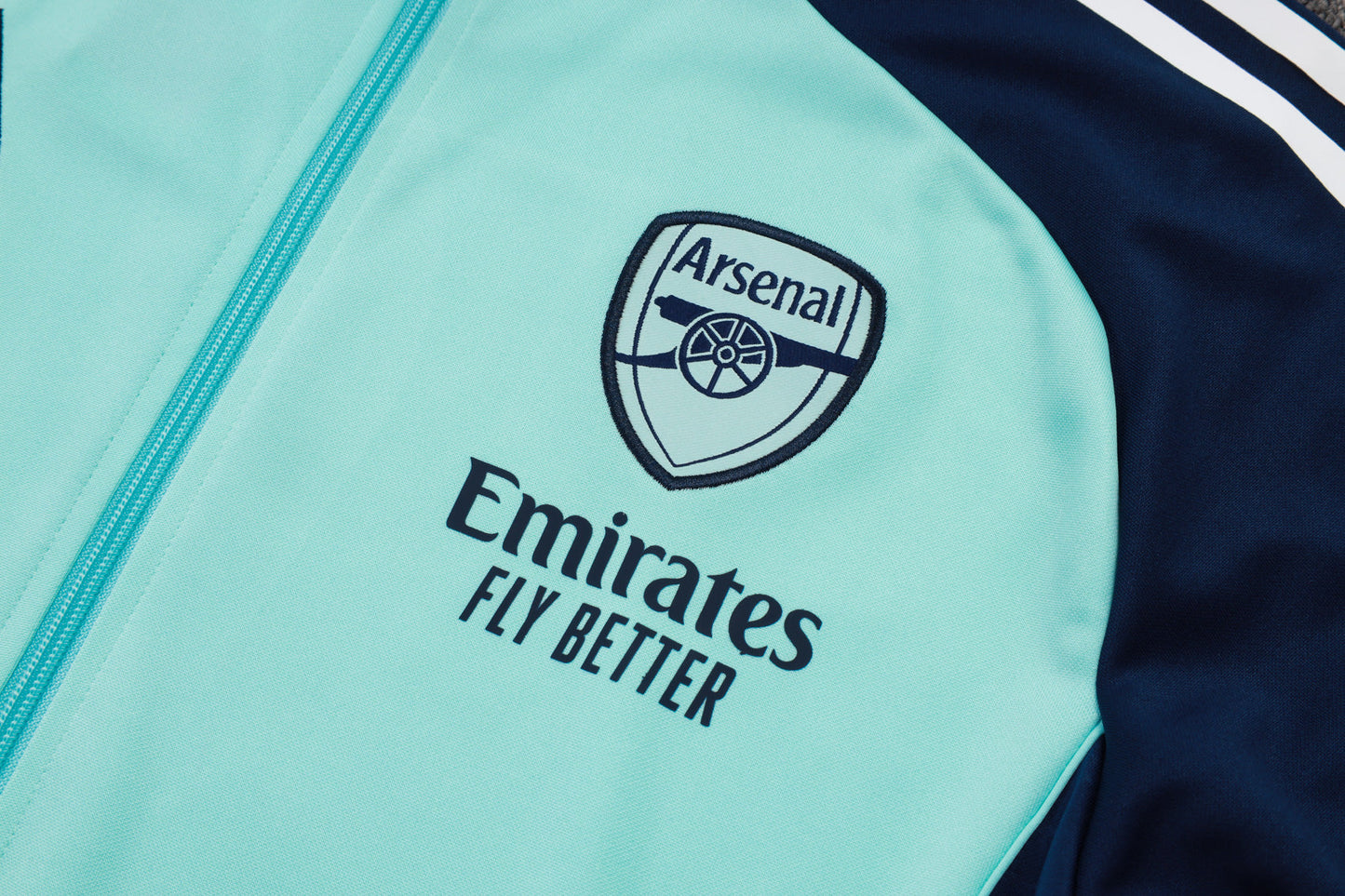 Tuta Arsenal azzurro zip intera 2025/26