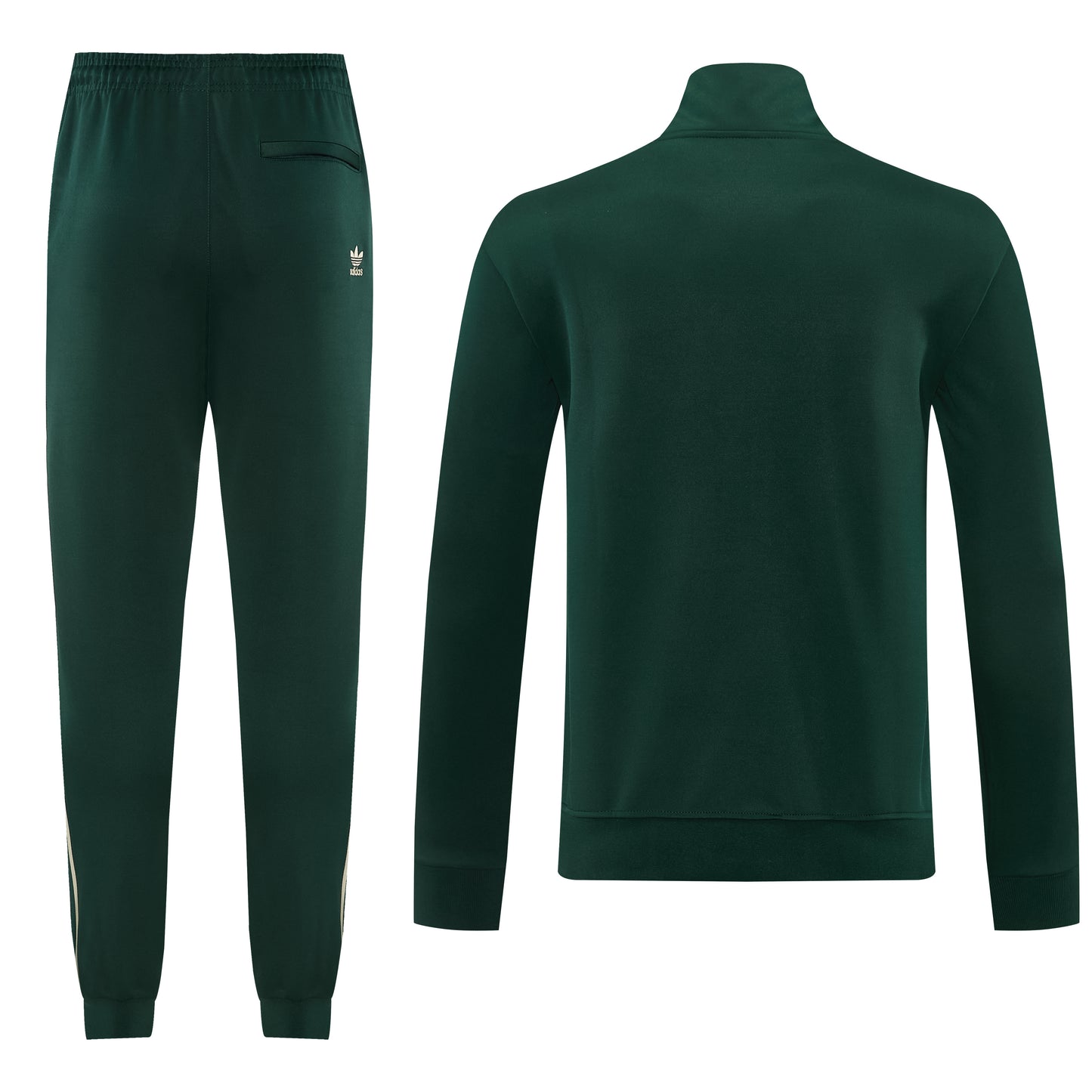 Tuta Sport Zip Intera Verde Scuro righe dorate