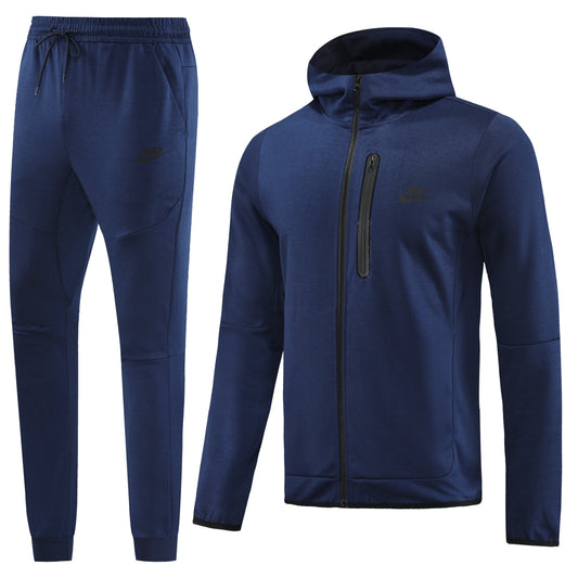 Tuta Sport blu con cappuccio
