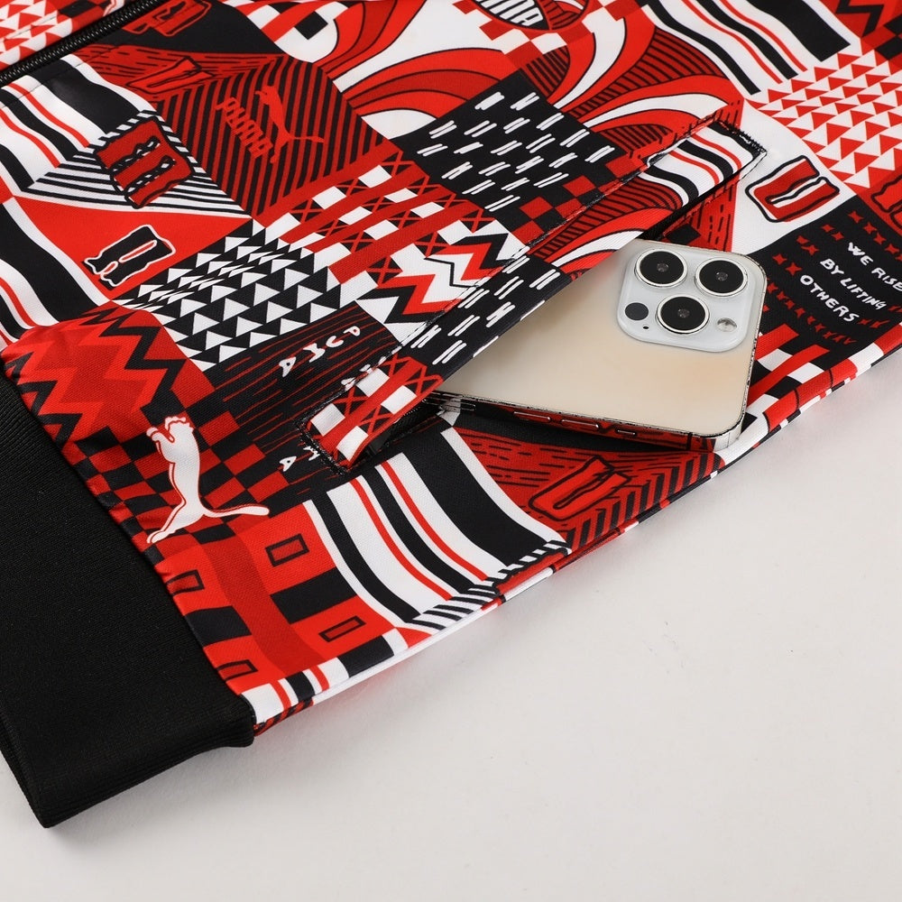 Tuta Sport nero e rosso fantasy