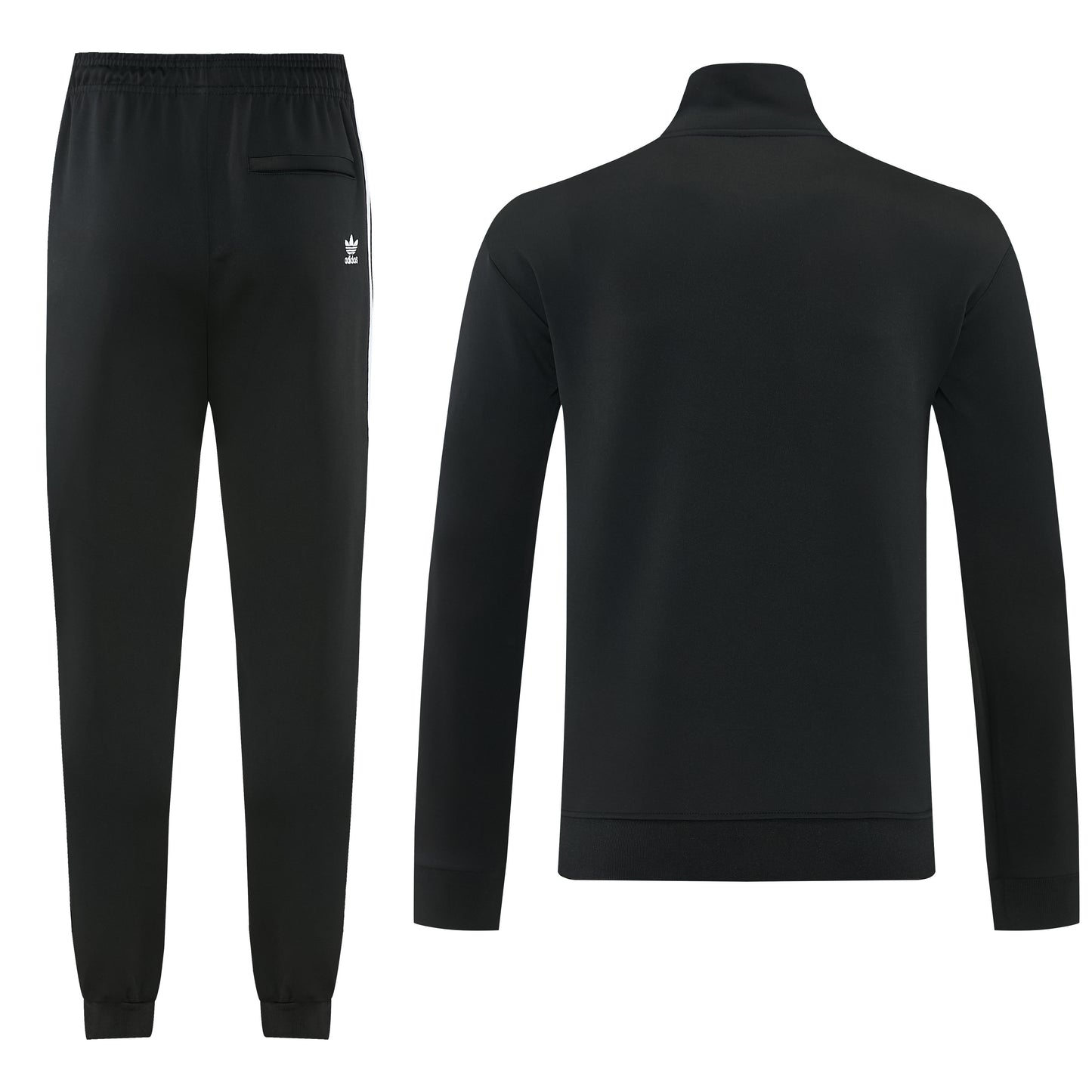 Tuta Sport Zip Intera Nero righe  bianche