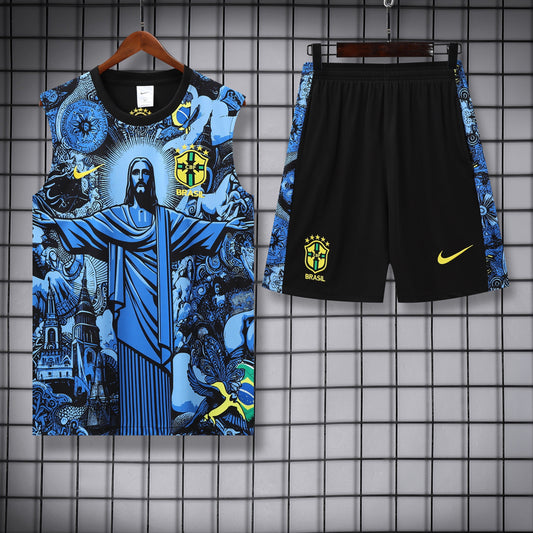 Brasile fantasy blu completo con canottiera 2025/26