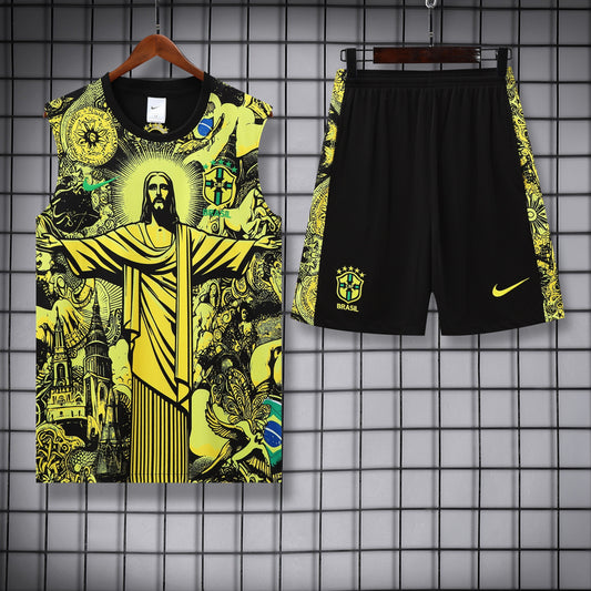Brasile fantasy giallo completo con canottiera 2025/26