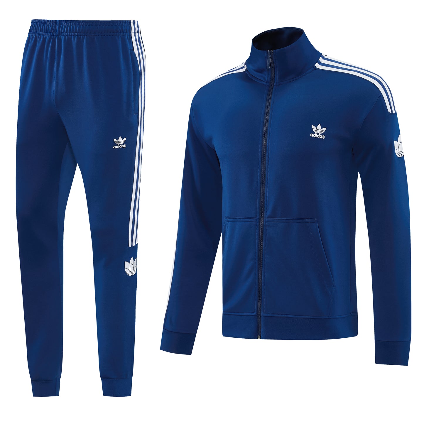 Tuta Sport Zip Intera Blu Chiaro righe  bianche