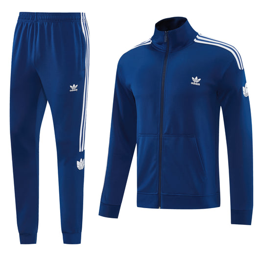 Tuta Sport Zip Intera Blu Chiaro righe  bianche