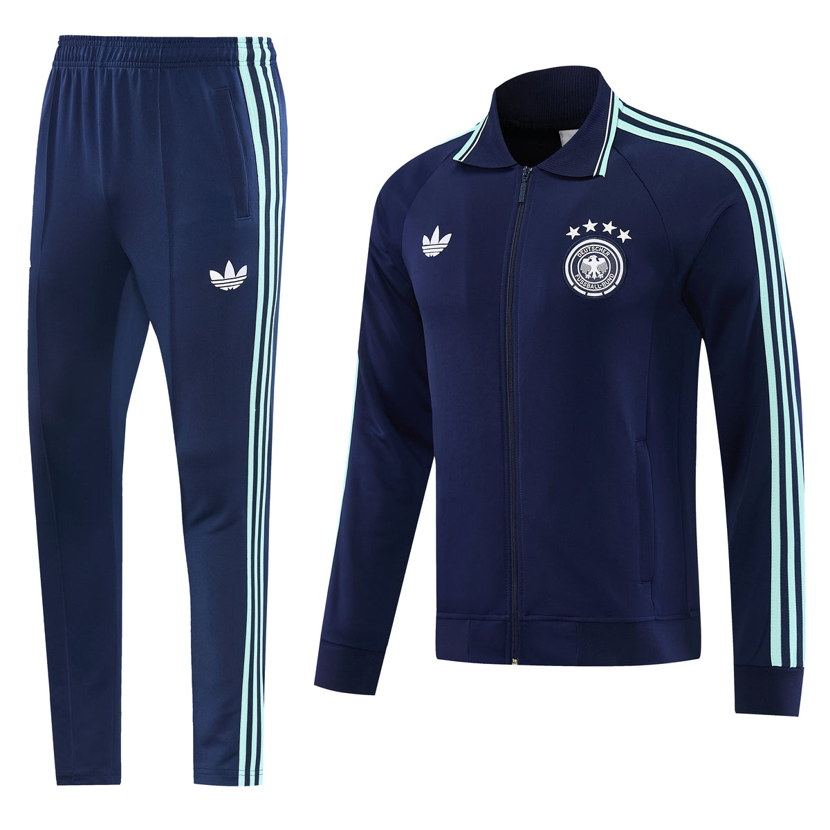 Tuta Germania zip 26-27 blu righe azzurre