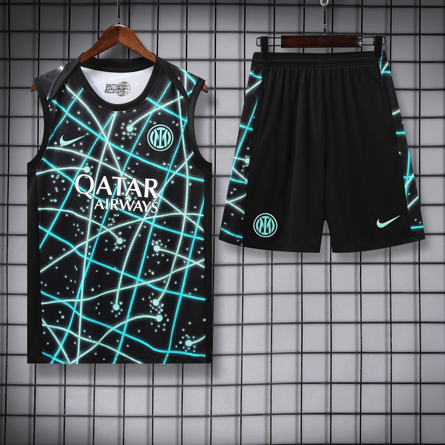 Inter Fantasy nero e celeste completo con canottiera 2025/26
