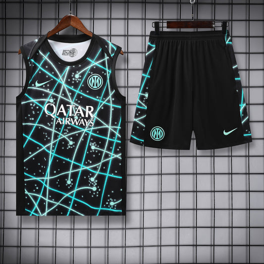 Inter Fantasy nero e celeste completo con canottiera 2025/26