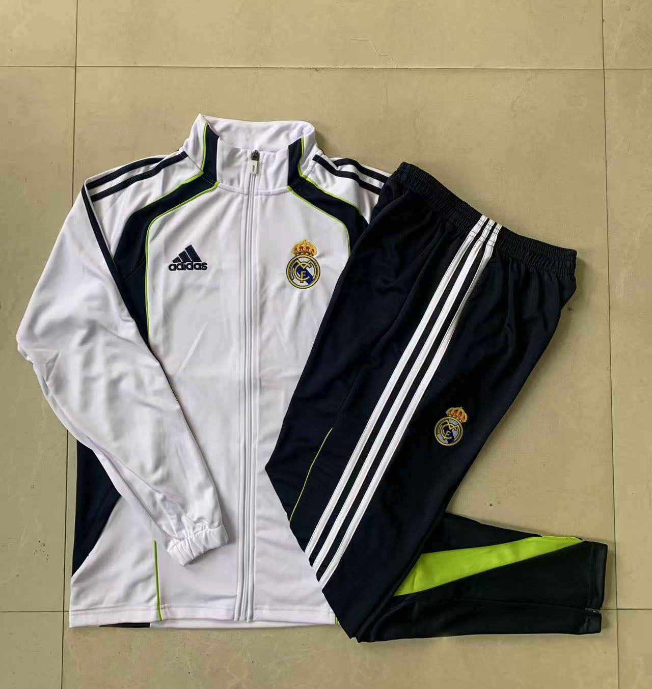 Tuta Real Madrid Bianco Fluo zip intera 2025/26